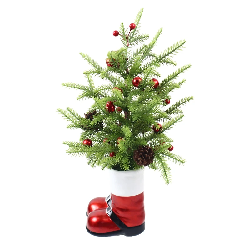 23" Christmas Tree in Santa Boot Pot Tabletop Décor by Ashland®