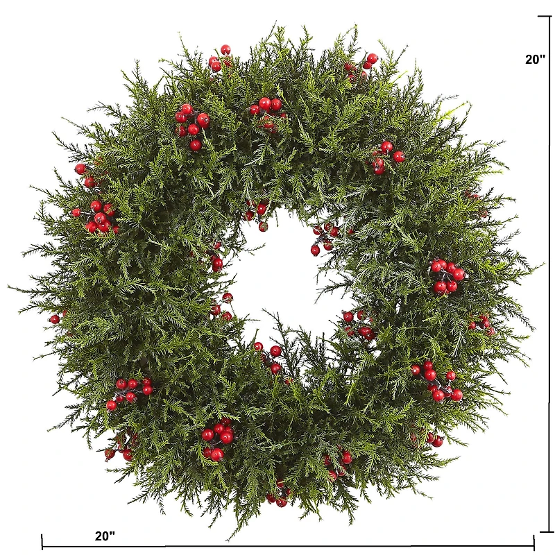20" Cedar Berry Wreath