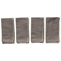 Hello Honey® Gray Square Cotton Lace Napkins, 4ct.
