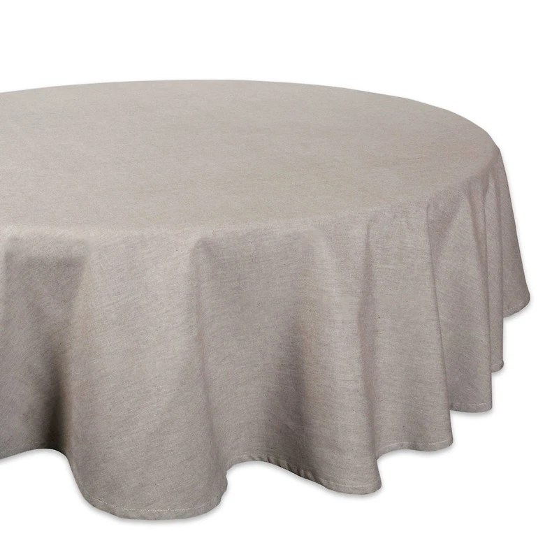 DII® 70" Round Natural White Solid Chambray Tablecloth