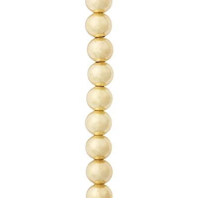 12 Pack: Gold Metal Round Beads, 8mm by Bead Landing™