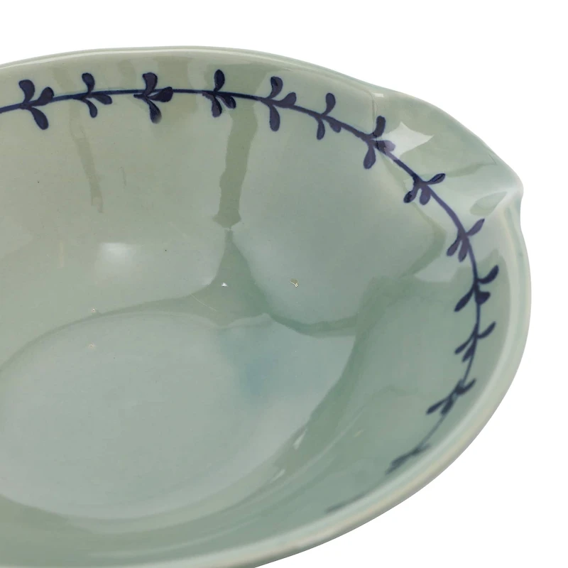 Hello Honey® Aqua & Blue Patterned Hand Painted Stoneware Bowl Set