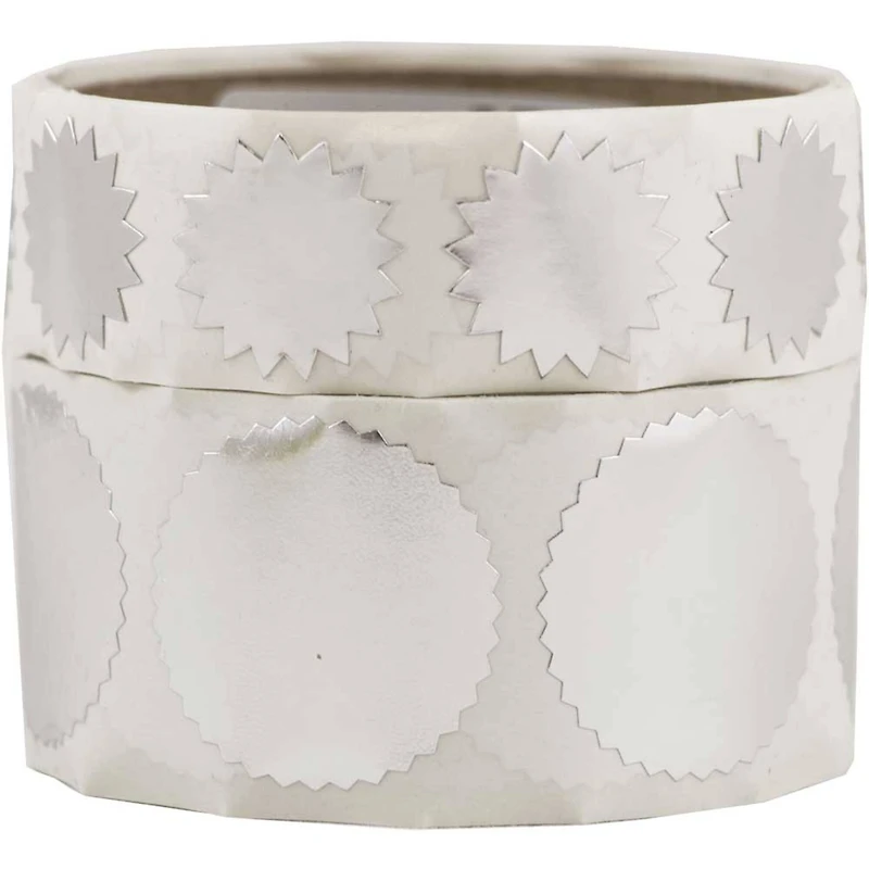 JAM Paper Silver Serrated Edge Circle Label Wafer Seal Combo Pack