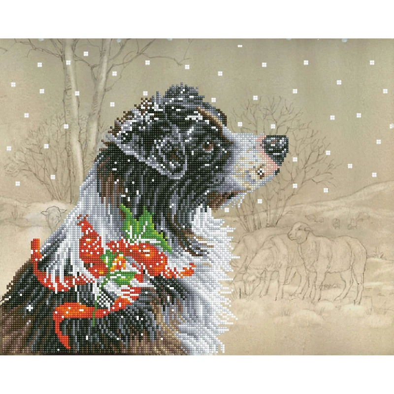 Diamond Dotz® Intermediate Christmas Collie Diamond Painting Kit
