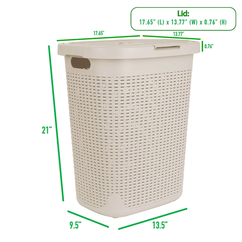 Mind Reader 21'' Hamper Laundry Basket with Cutout Handles