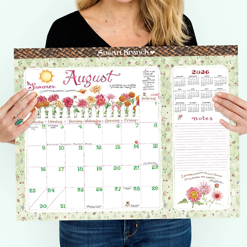 2026 Susan Branch Large Desk Pad Monthly Blotter Calendar
