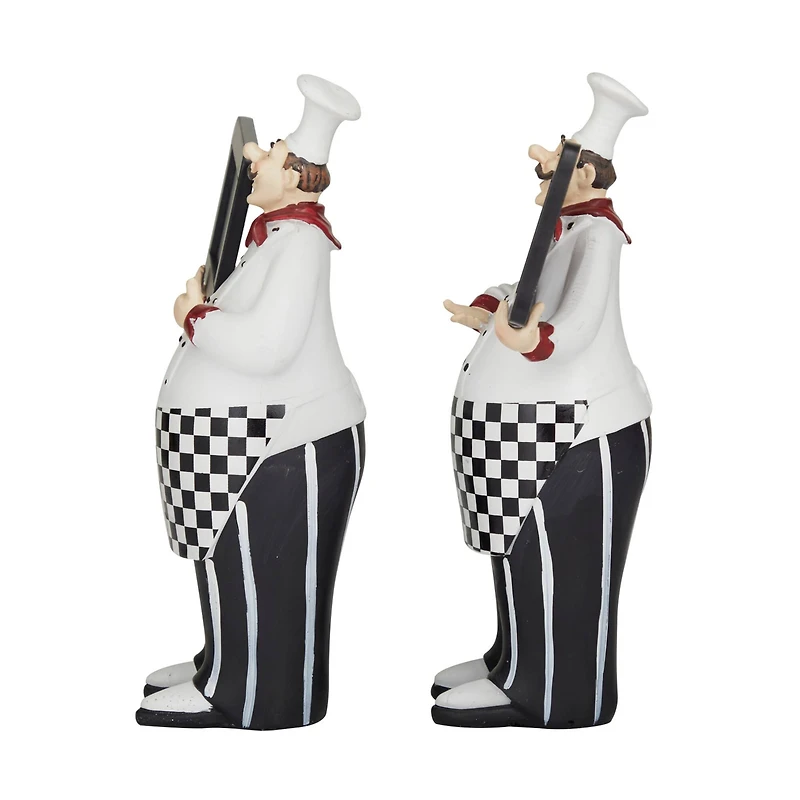 Polystone Chef with Horizontal Chalkboard Sign Set