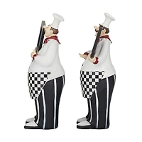 Polystone Chef with Horizontal Chalkboard Sign Set