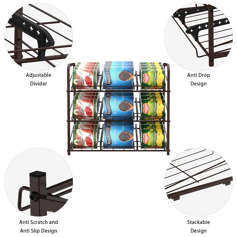 3-Tier Stackable Can Rack Organizer