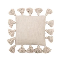 Hello Honey® Cream Pillow with Tassels
