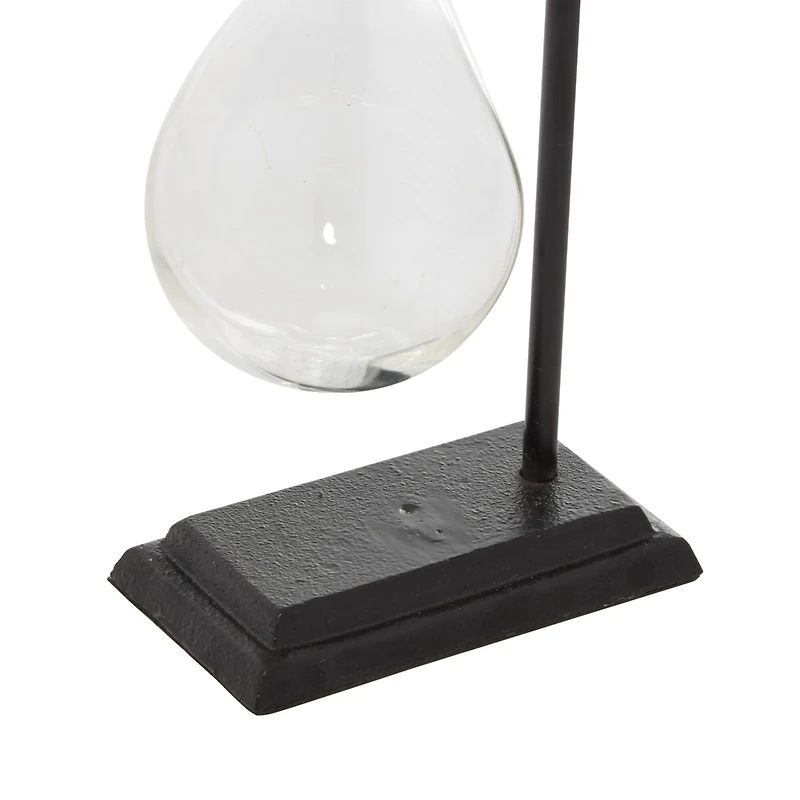 17" Clear Metal Contemporary Vase