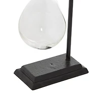 17" Clear Metal Contemporary Vase