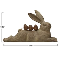 Hello Honey® 16.5" Decorative Resting Rabbit with Birds Figurine