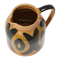 Hello Honey® 6" Brown & Black Decorative Hand Painted Stoneware Pitcher