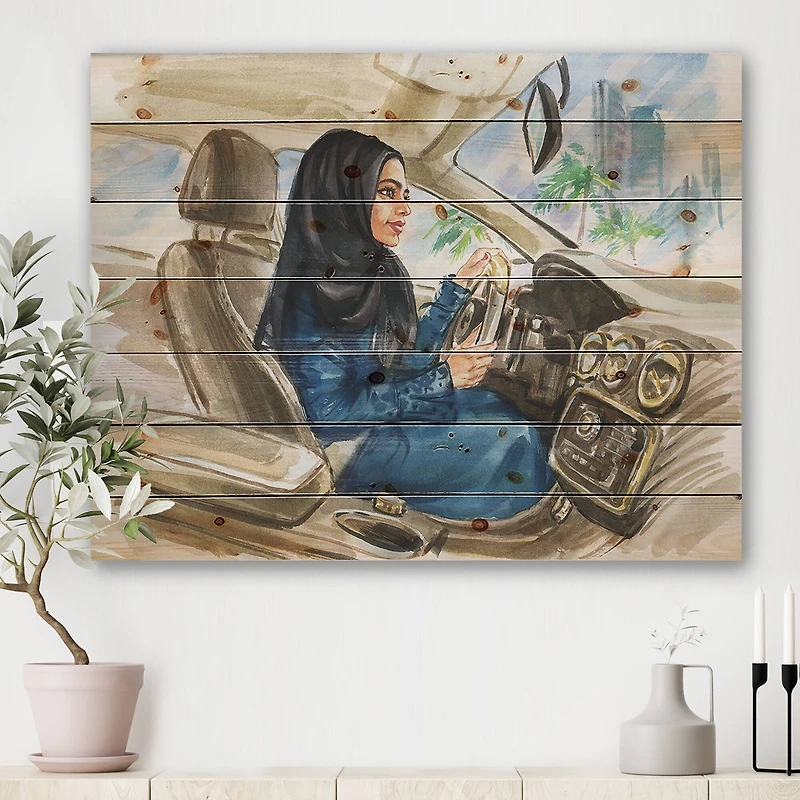 Designart - Arabian Woman Driving A Car I