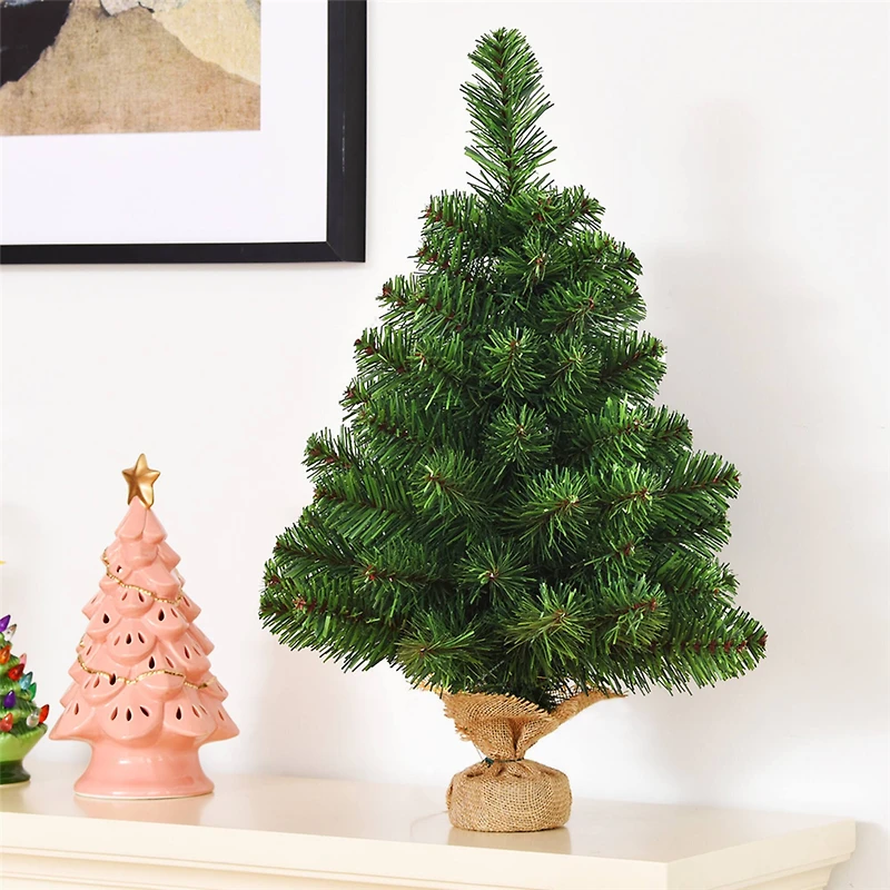 Costway 2ft. Unlit Artificial Christmas Tree in Burlap Base