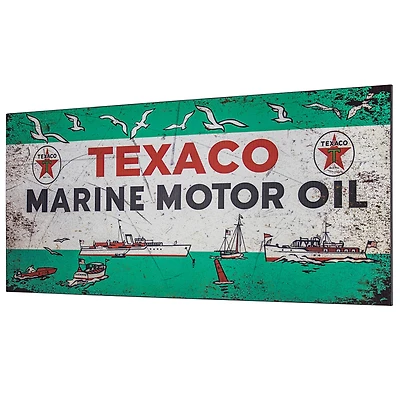 Texaco Marine Motor Oil Metal Sign Wall Décor