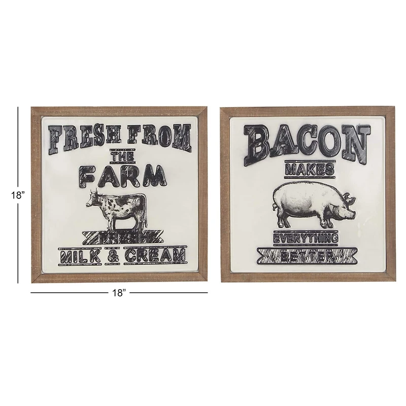 18" Black Farmhouse Wall Sign Set