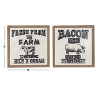 18" Black Farmhouse Wall Sign Set