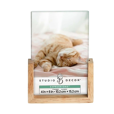Expressions™ Clear Plastic Frame with Wood Base by Studio Décor
