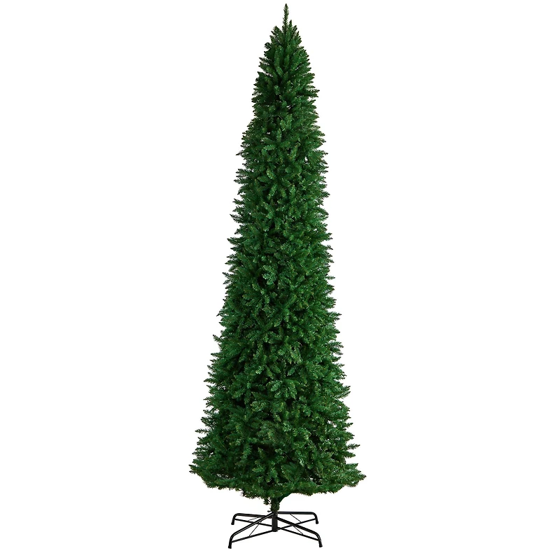12ft. Unlit Slim Green Mountain Pine Artificial Christmas Tree