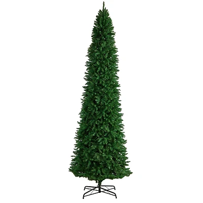 12ft. Unlit Slim Green Mountain Pine Artificial Christmas Tree