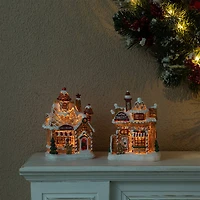 Glitzhome® Light-Up Christmas Gingerbread House Table Décor Set