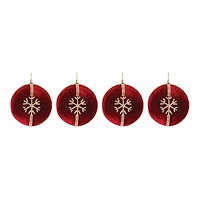 4" Jeweled Snowflake Ball Ornament Set