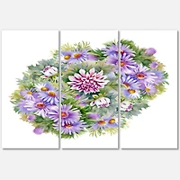 Designart - Bouquet With Purple Chrysanthemums and Daisies