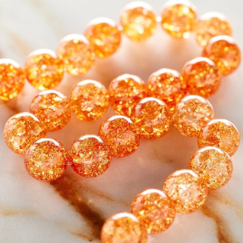 Orange Crackled Quartzite Round Beads, 8mm by Bead Landing™