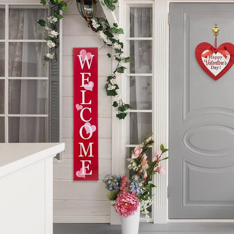 Glitzhome® 3.5ft. Valentine's Wooden Welcome Porch Sign