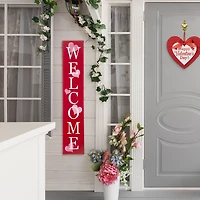 Glitzhome® 3.5ft. Valentine's Wooden Welcome Porch Sign