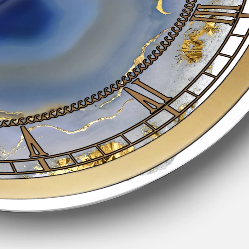 Designart Golden Water Agate Oversized Wall Clock