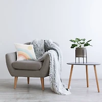 Stupell Industries Retro Rising Sun Pastel Arch Rainbow Throw Pillow, 18" x 18"