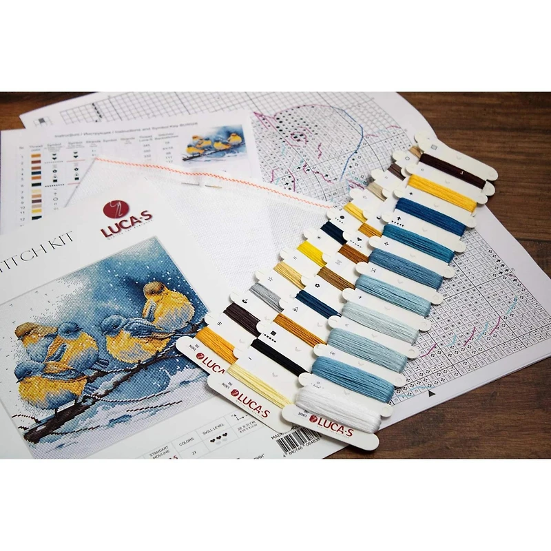 Luca-S Eastern Bluebirds Counted Cross Stitch Kit