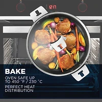 The Rock by Starfrit 9" Deep Fry Pan & Dutch Oven with Lid & Detachable Handle