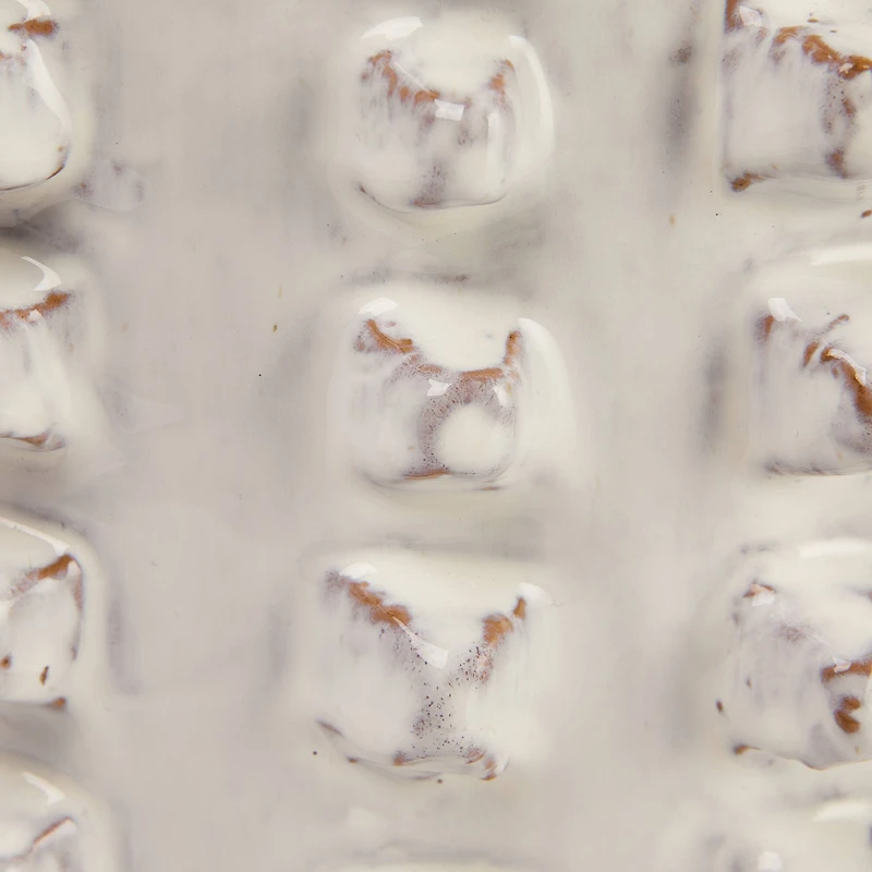 Hello Honey® 11" Ivory Stoneware Sculptural Planter with Raised Dots