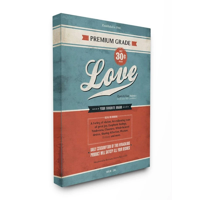 Stupell Industries Premium Grade Love Canvas Wall Art