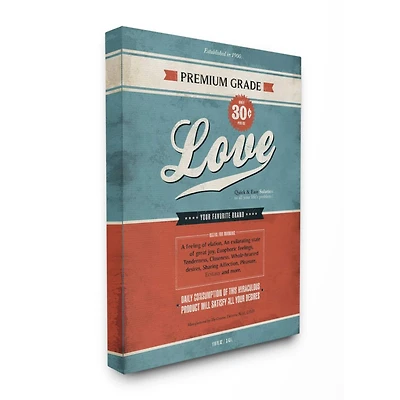 Stupell Industries Premium Grade Love Canvas Wall Art