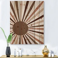 Designart - Minimalist Bright Shining Terracotta Sun Rays