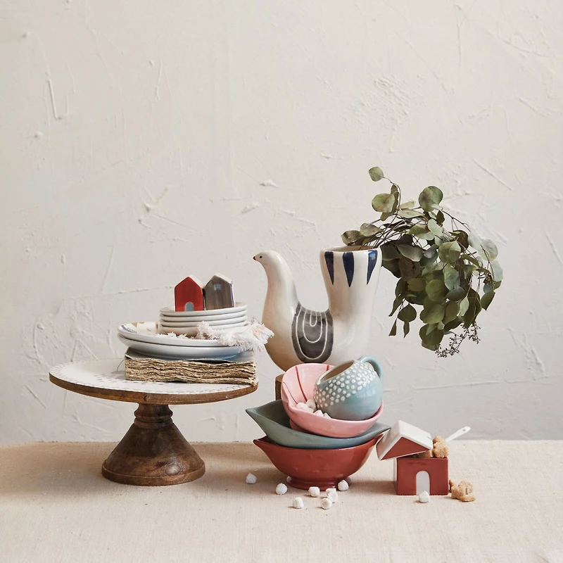 Hello Honey® 5" Mixed Woodland Print Round Stoneware Plates, 12ct.