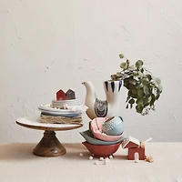 Hello Honey® 5" Mixed Woodland Print Round Stoneware Plates, 12ct.