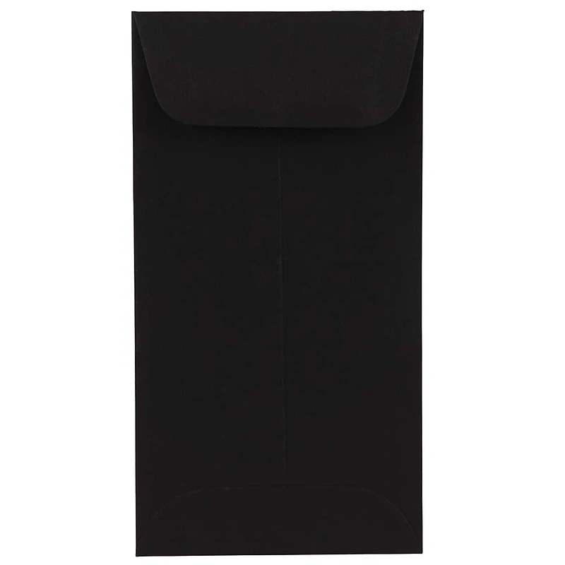 JAM Paper 3.5" x 6.5" Smooth Black Coin Business Envelopes, 50ct.