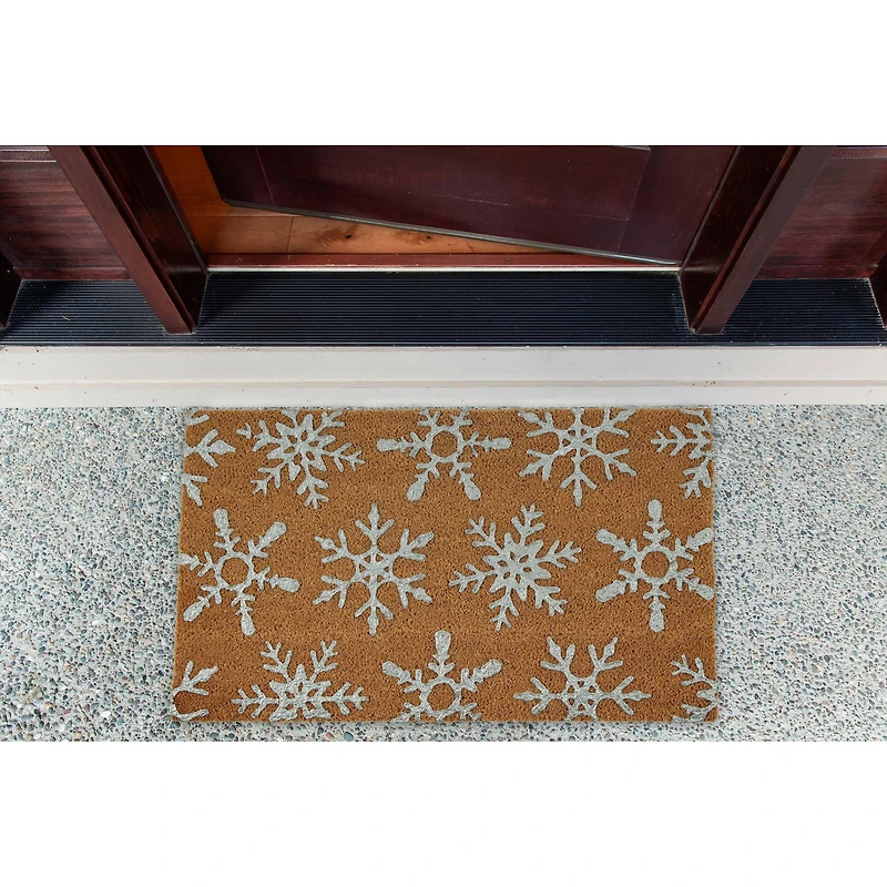 DII® Silver Snowflakes Glitter Doormat