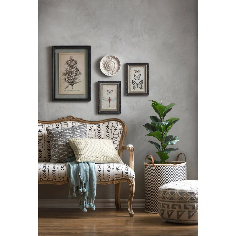 Hello Honey® 12" Kilim Wool Blend Round Pouf