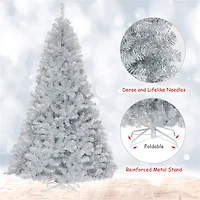7.5ft. Unlit Silver Tinsel Artificial Christmas Tree