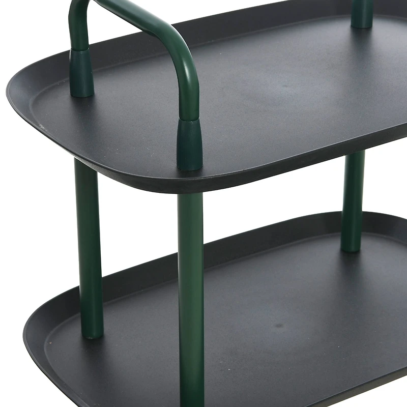 Hello Honey® Main + Mesa™ -Tier Modern Plastic and Metal Trolley