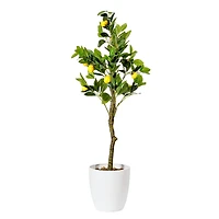 American Art Decor 4ft. Lemon Tree in White Ceramic Pot