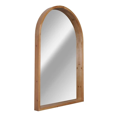 Arch Natural Wood Wall Hanging Framed Decorative Mirror -  24" x 36"