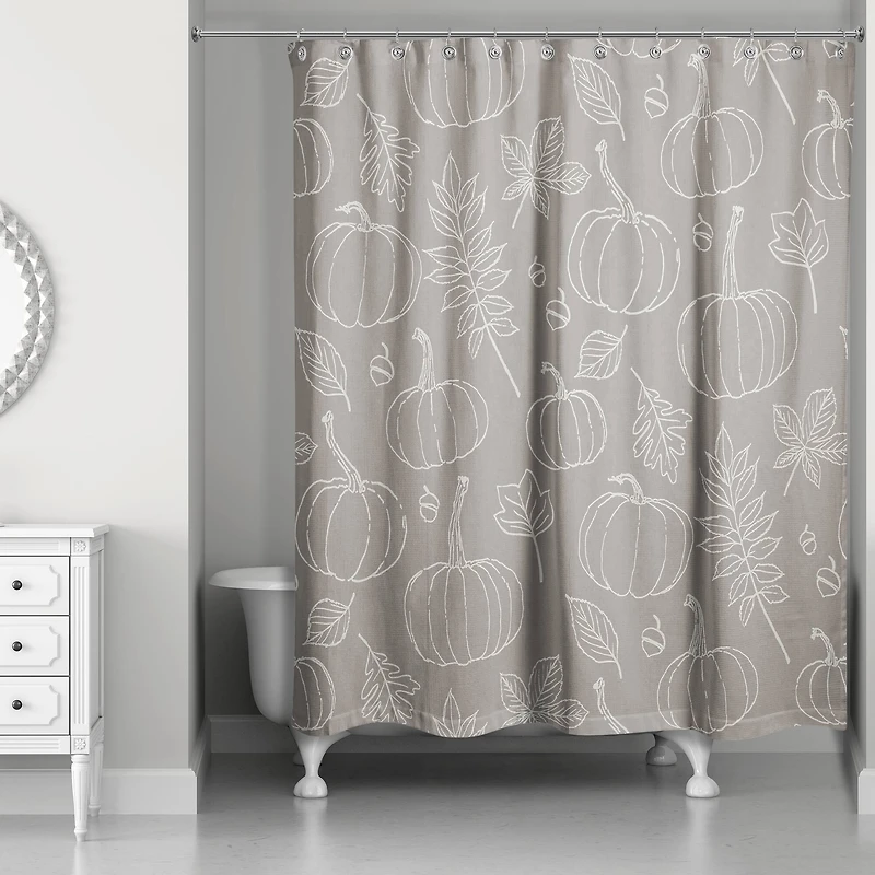 Gray Fall Shower Curtain